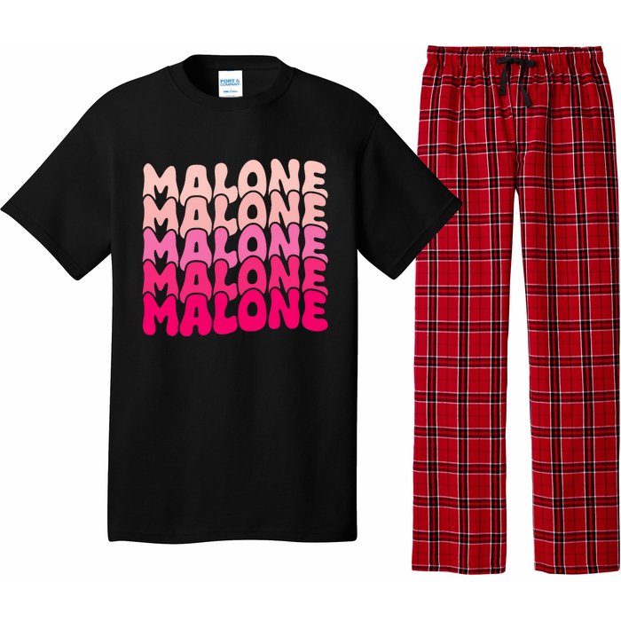 Retro Malone Girl First Name Boy Personalized Groovy 80S Pajama Set