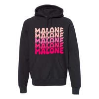 Retro Malone Girl First Name Boy Personalized Groovy 80S Premium Hoodie