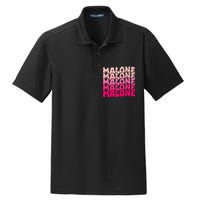 Retro Malone Girl First Name Boy Personalized Groovy 80S Dry Zone Grid Polo