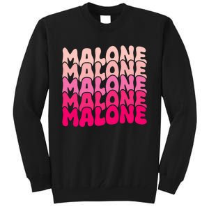 Retro Malone Girl First Name Boy Personalized Groovy 80S Tall Sweatshirt