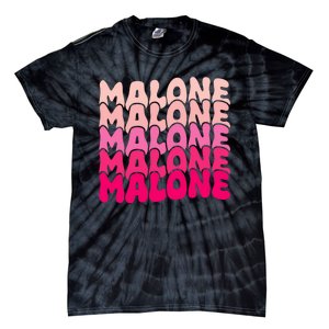 Retro Malone Girl First Name Boy Personalized Groovy 80S Tie-Dye T-Shirt