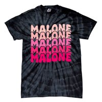 Retro Malone Girl First Name Boy Personalized Groovy 80S Tie-Dye T-Shirt