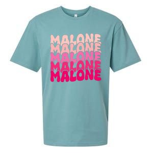 Retro Malone Girl First Name Boy Personalized Groovy 80S Sueded Cloud Jersey T-Shirt