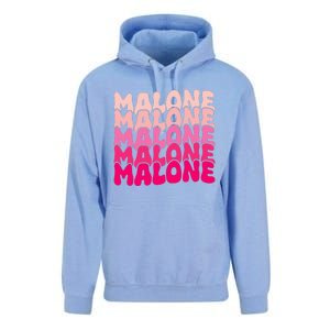 Retro Malone Girl First Name Boy Personalized Groovy 80S Unisex Surf Hoodie