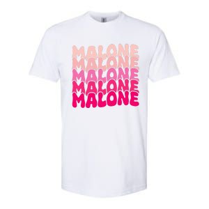 Retro Malone Girl First Name Boy Personalized Groovy 80S Softstyle CVC T-Shirt