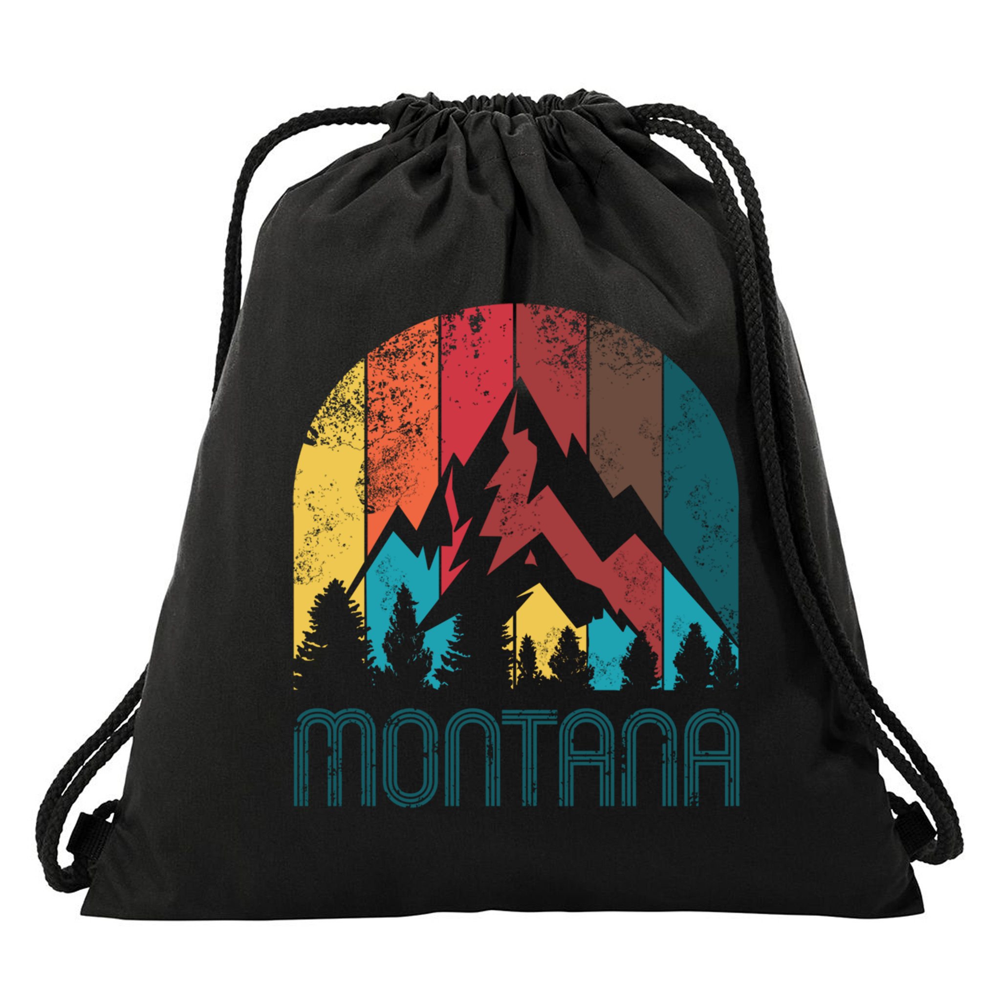 Retro Montana Gift For Men Women And Kids Drawstring Bag
