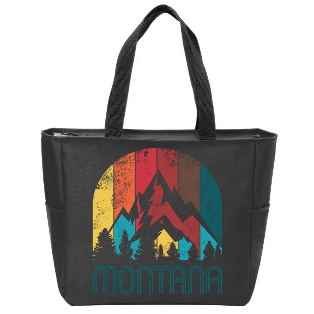 Retro Montana Gift For Men Women And Kids Zip Tote Bag