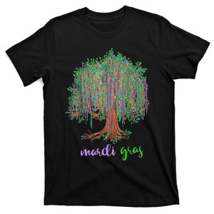 Retro Mardi Gras Beads Tree Funny Mardi Gras Day T-Shirt