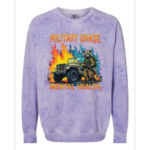 Retro Military Grade Mental Health Warrior Military Veterans Colorblast Crewneck Sweatshirt