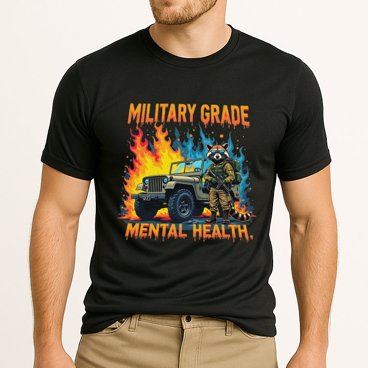 Retro Military Grade Mental Health Warrior Military Veterans Cooling Performance Crew T-Shirt