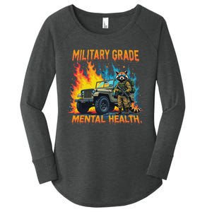 Retro Military Grade Mental Health Warrior Military Veterans Women's Perfect Tri Tunic Long Sleeve Shirt