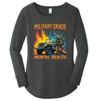 Retro Military Grade Mental Health Warrior Military Veterans Women's Perfect Tri Tunic Long Sleeve Shirt