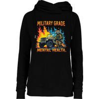 Retro Military Grade Mental Health Warrior Military Veterans Womens Funnel Neck Pullover Hood