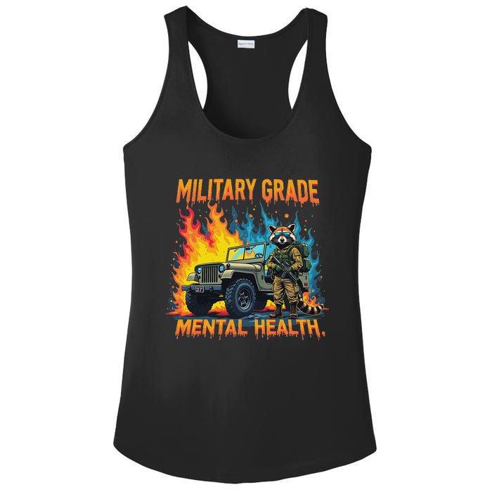 Retro Military Grade Mental Health Warrior Military Veterans Ladies PosiCharge Competitor Racerback Tank