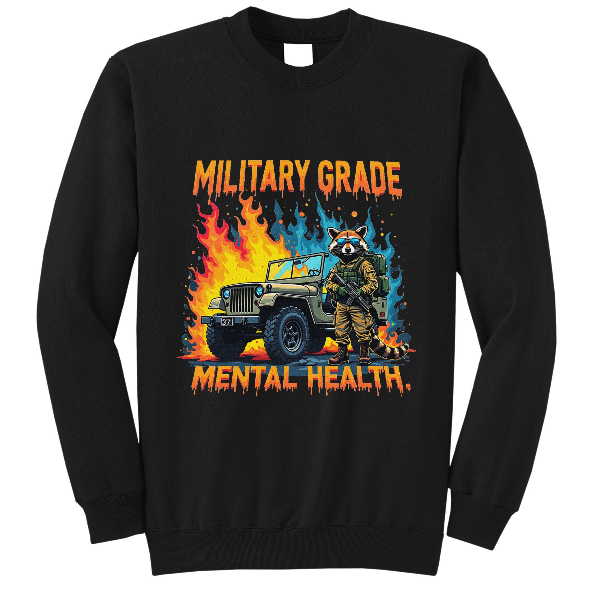 Retro Military Grade Mental Health Warrior Military Veterans Tall Sweatshirt
