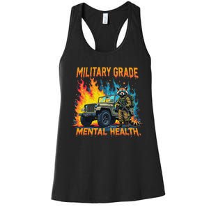 Retro Military Grade Mental Health Warrior Military Veterans Women's Racerback Tank