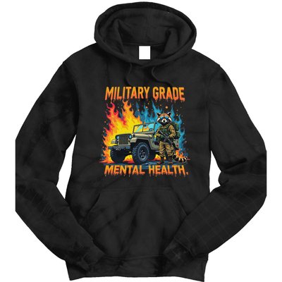 Retro Military Grade Mental Health Warrior Military Veterans Tie Dye Hoodie