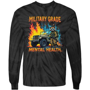 Retro Military Grade Mental Health Warrior Military Veterans Tie-Dye Long Sleeve Shirt