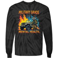 Retro Military Grade Mental Health Warrior Military Veterans Tie-Dye Long Sleeve Shirt