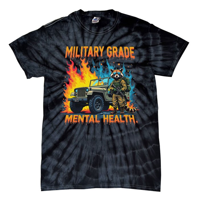 Retro Military Grade Mental Health Warrior Military Veterans Tie-Dye T-Shirt