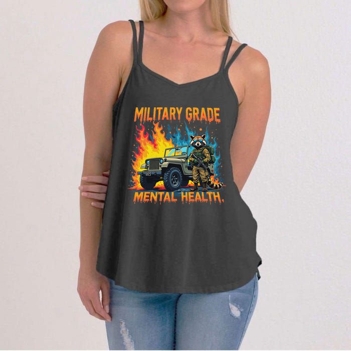 Retro Military Grade Mental Health Warrior Military Veterans Women's Strappy Tank