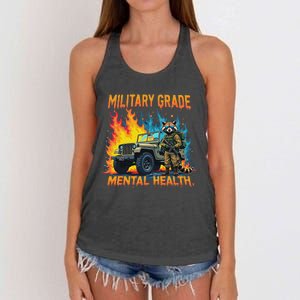 Retro Military Grade Mental Health Warrior Military Veterans Women's Knotted Racerback Tank