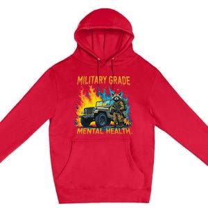 Retro Military Grade Mental Health Warrior Military Veterans Premium Pullover Hoodie