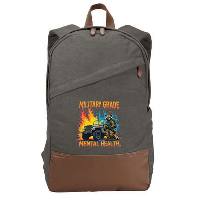 Retro Military Grade Mental Health Warrior Military Veterans Cotton Canvas Backpack