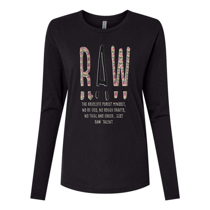 Raw Mindset Graphic Womens Cotton Relaxed Long Sleeve T-Shirt