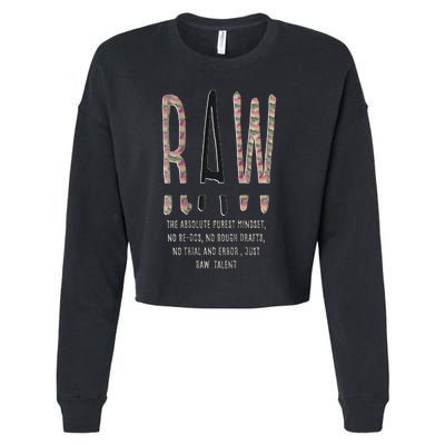 Raw Mindset Graphic Cropped Pullover Crew