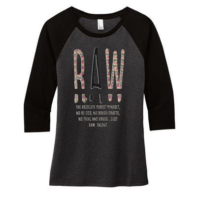 Raw Mindset Graphic Women's Tri-Blend 3/4-Sleeve Raglan Shirt