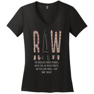 Raw Mindset Graphic Women's V-Neck T-Shirt