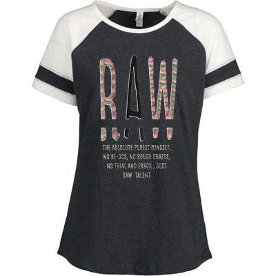 Raw Mindset Graphic Enza Ladies Jersey Colorblock Tee