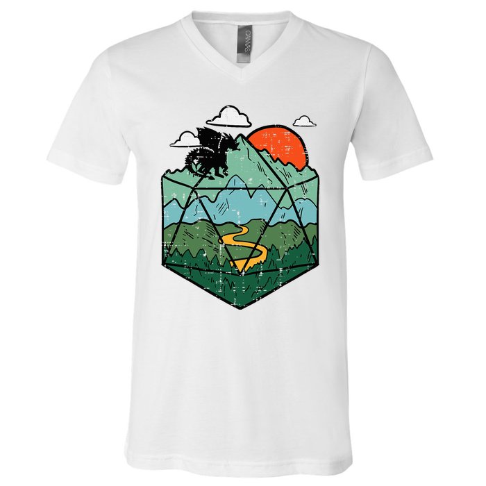 Rpg Mountain Gamer V-Neck T-Shirt