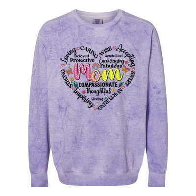 Retro Mama Grandma Auntie Heart Colorblast Crewneck Sweatshirt