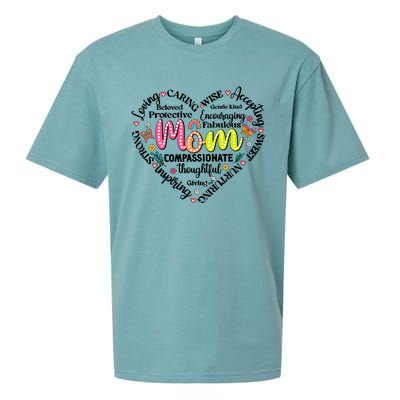 Retro Mama Grandma Auntie Heart Sueded Cloud Jersey T-Shirt