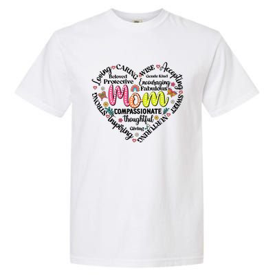 Retro Mama Grandma Auntie Heart Garment-Dyed Heavyweight T-Shirt