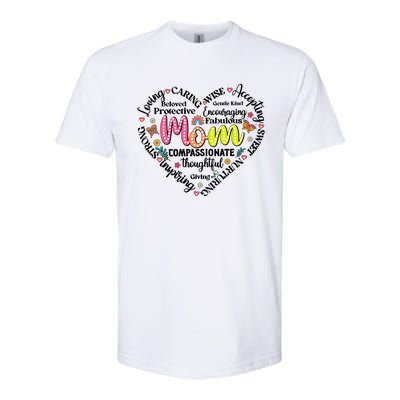 Retro Mama Grandma Auntie Heart Softstyle CVC T-Shirt