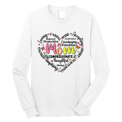 Retro Mama Grandma Auntie Heart Long Sleeve Shirt