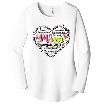 Retro Mama Grandma Auntie Heart Women's Perfect Tri Tunic Long Sleeve Shirt