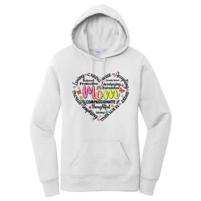 Retro Mama Grandma Auntie Heart Women's Pullover Hoodie