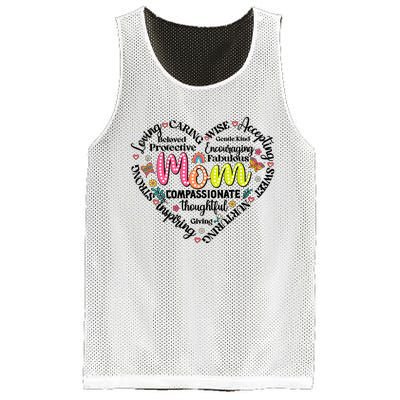 Retro Mama Grandma Auntie Heart Mesh Reversible Basketball Jersey Tank