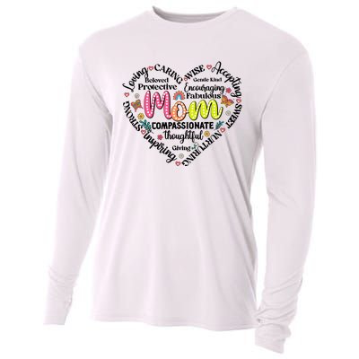 Retro Mama Grandma Auntie Heart Cooling Performance Long Sleeve Crew