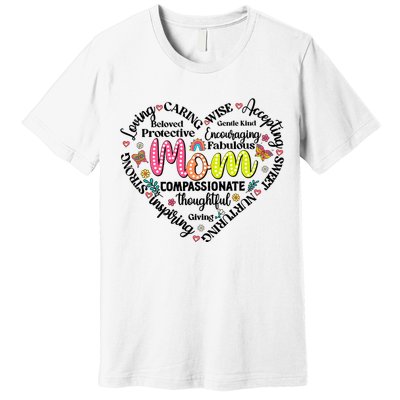 Retro Mama Grandma Auntie Heart Premium T-Shirt