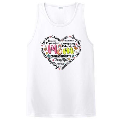 Retro Mama Grandma Auntie Heart PosiCharge Competitor Tank