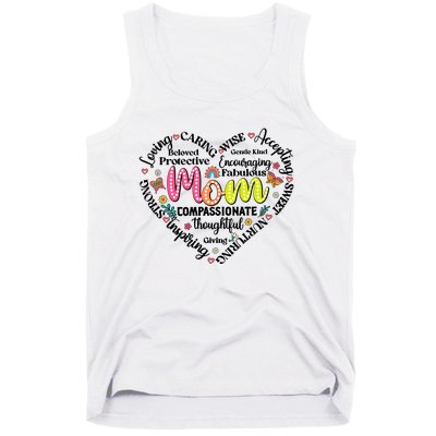 Retro Mama Grandma Auntie Heart Tank Top