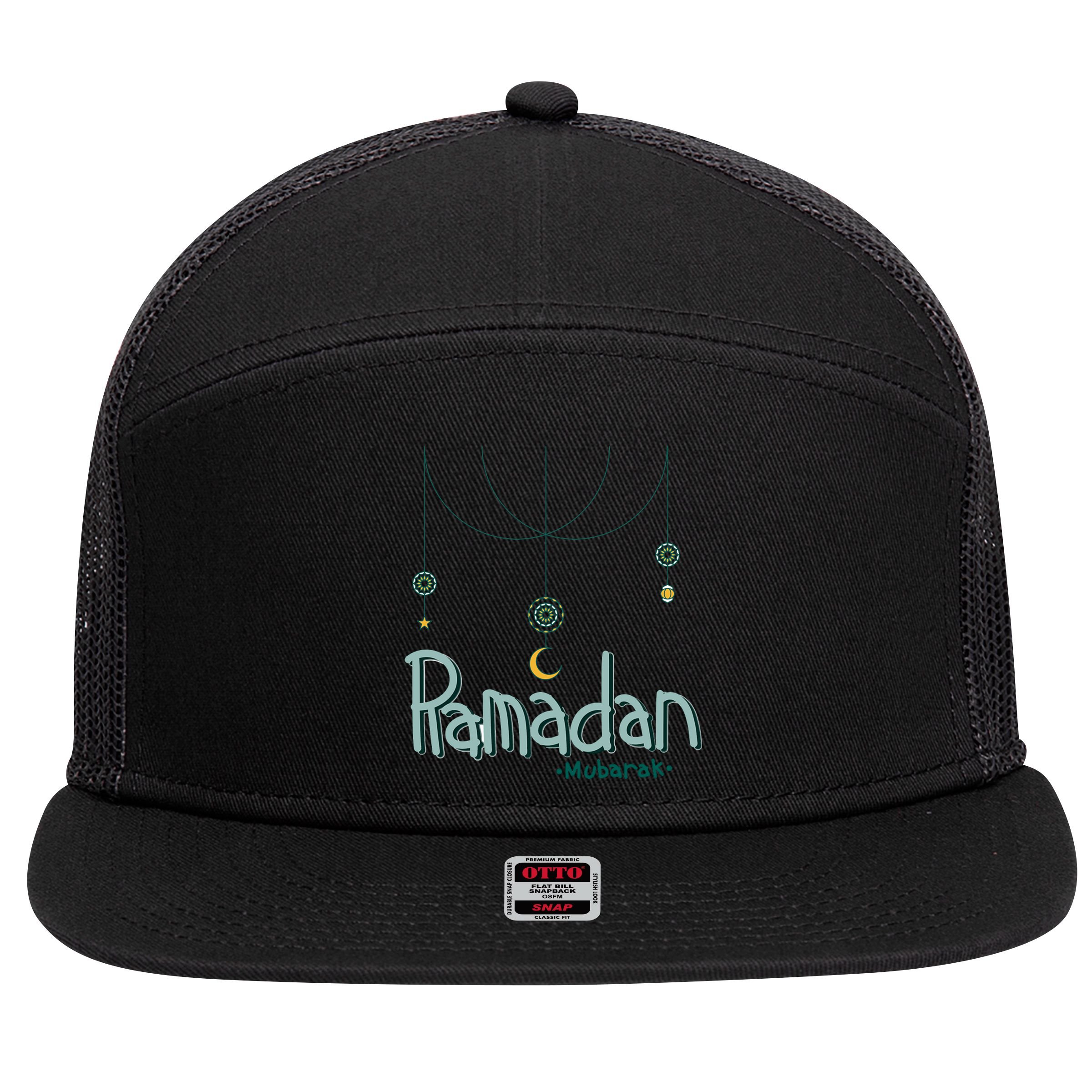 Ramadan Mubarak Gift Ramadan Kareem 7 Panel Mesh Trucker Snapback Hat