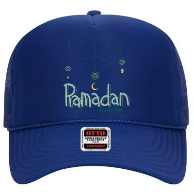 Ramadan Mubarak Gift Ramadan Kareem High Crown Mesh Back Trucker Hat