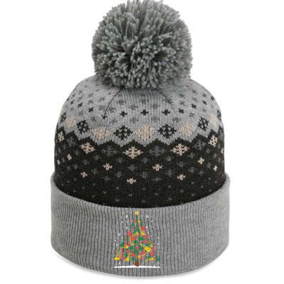 Rock Music Guitar Christmas Tree Rock And Roll Xmas Long Sleeve The Baniff Cuffed Pom Beanie