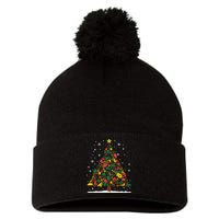 Rock Music Guitar Christmas Tree Rock And Roll Xmas Long Sleeve Pom Pom 12in Knit Beanie